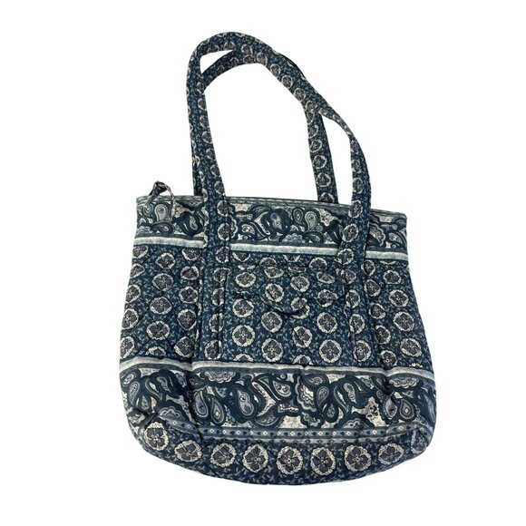 Vintage Vera Bradley Tote Bag Blue White 11 in X 11 in X 2 in - Picture 1 of 5